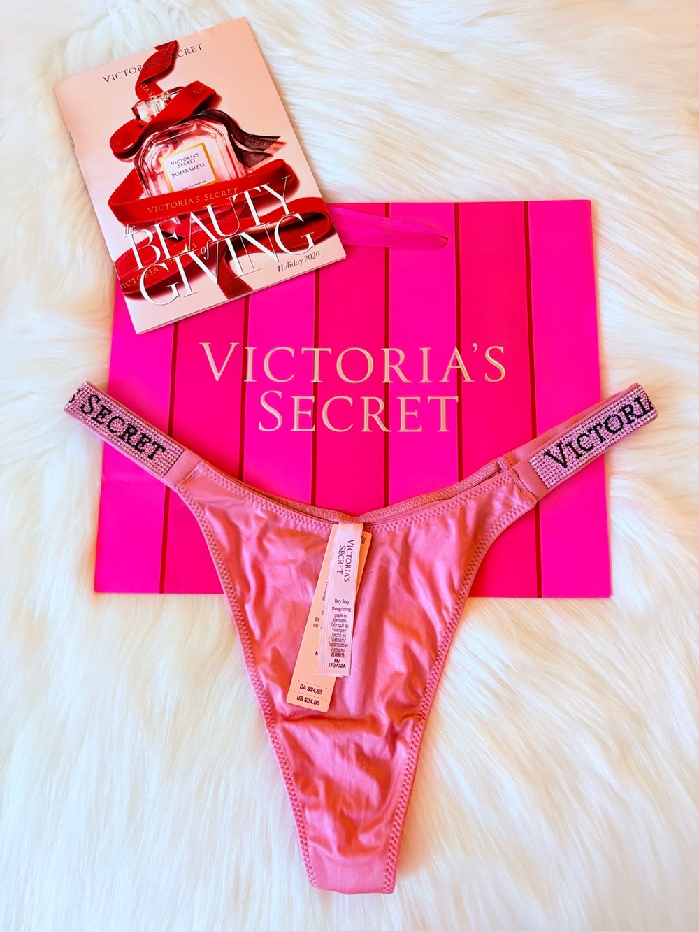 🩷🩷Victoria’s Secret logo Shine strap panty (M)🩷🩷